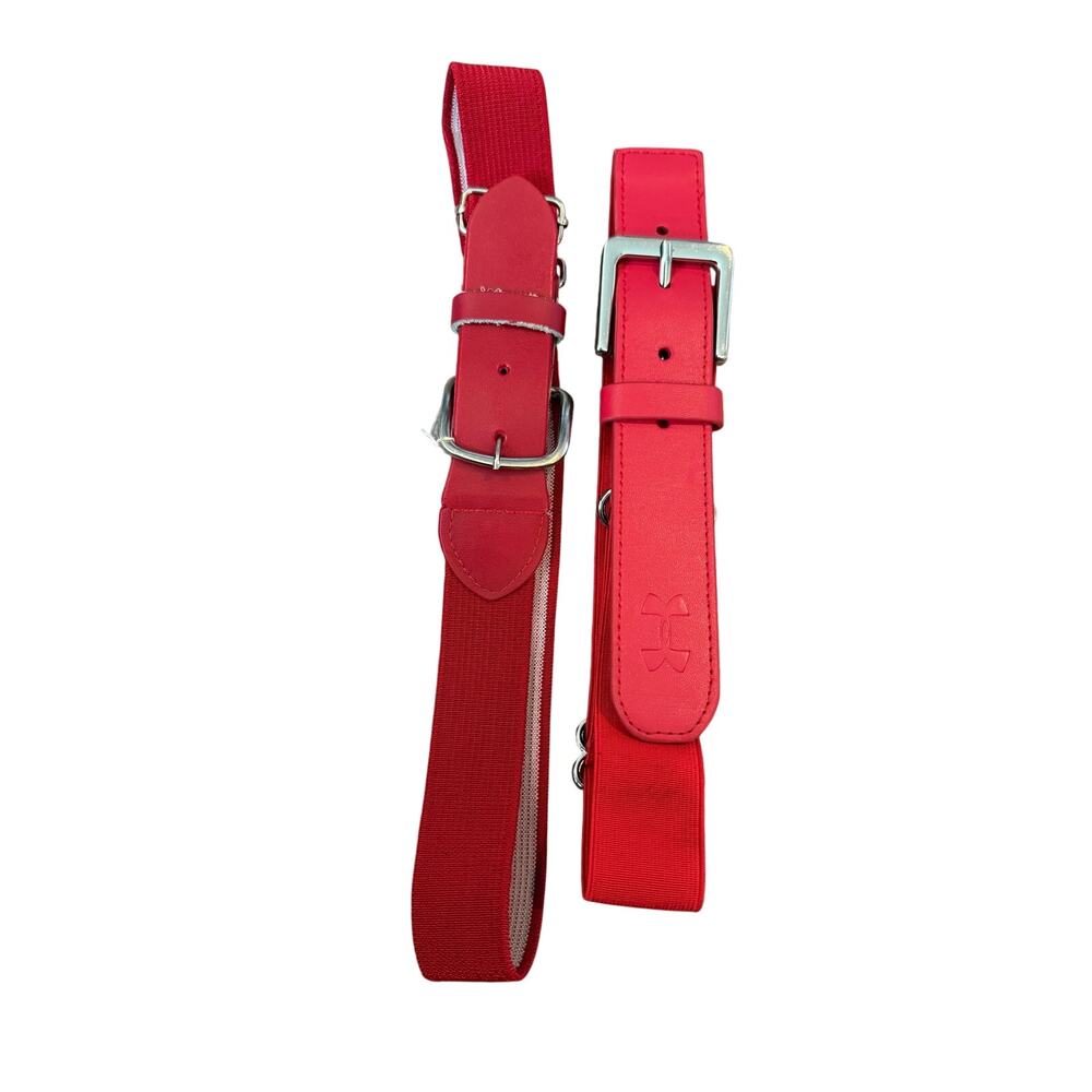 Set of 2 red baseball belts adjustable under armour